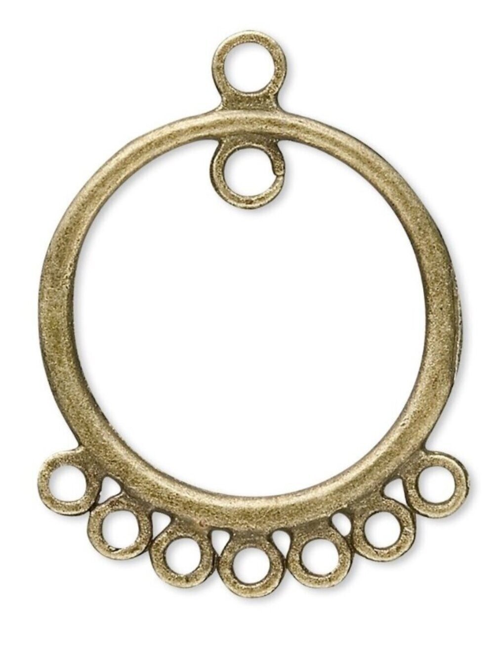 Antique Brass Bronze Round Circle Pendants 22mm Chandelier Earring Findings 2 pc